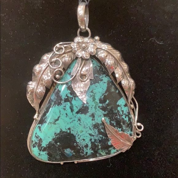 Native American Jewelry - Turquoise & Sterling Silver Pendant